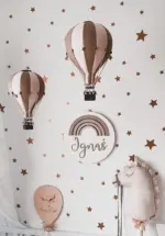 Hőlégballon dekoráció, barna