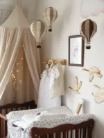 Hőlégballon dekoráció, barna