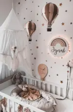 Hőlégballon dekoráció, barna