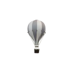 Hőlégballon dekoráció, szürke